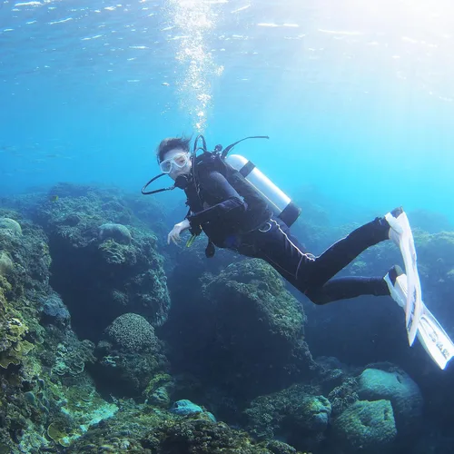 Miniatura 5 de AquaFlex - Máscara de buceo, vidrio templado antivaho y amplia visión panorámica, falda de silicona antifugas, buceo, esnórquel, apnea