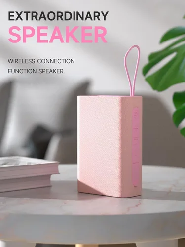 Miniatura 2 de PEICHENG - Altavoz, altavoces inalámbricos portátiles Bluetooth, sonido estéreo fuerte impermeable con luces RGB, emparejamiento TWS, tiempo de Rosa