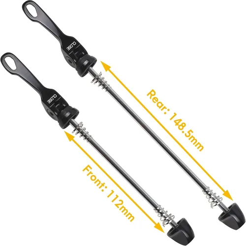Miniatura 2 de CyclingDeal Brochetas de liberación rápida para bicicletas MTB o carretera - Juego de ejes de repuesto QR palanca para cubo de rueda de bicicleta