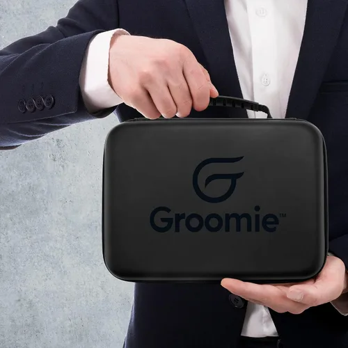 Miniatura 7 de Groomie BaldiePro - Funda de viaje negro Kit de afeitado organizador de viaje para hombres Elegante funda rígida portátil para llevar sobre