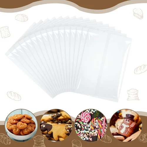 Miniatura 3 de Yexiya 200 unidades de bolsas de galletas con cierre térmico de 4 x 6" Bolsas de celofán transparentes de borde plano para chocolate, caramelos
