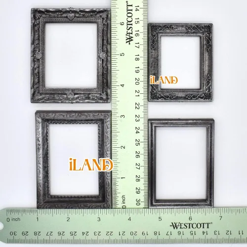 Miniatura 2 de iLAND Accesorios de casa de muñecas en miniatura para muebles de casa de muñecas a escala 1:12, marcos de casa de muñecas con juego de pinturas