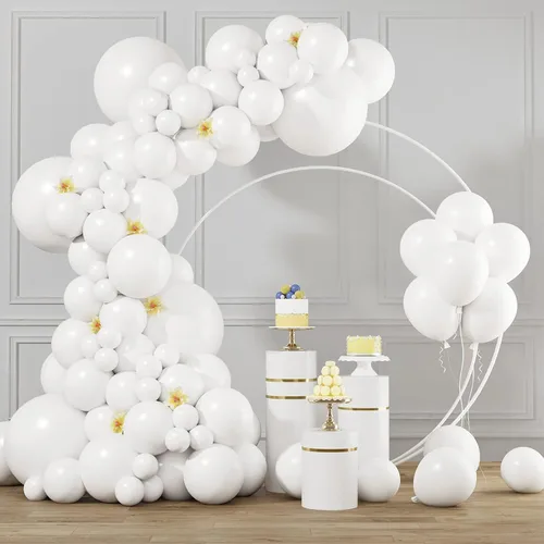 Miniatura 22 de RUBFAC Globos amarillos de diferentes tamaños, 105 piezas de 5/10/12/18 pulgadas, kit de guirnalda de globos amarillos para bodas, baby shower