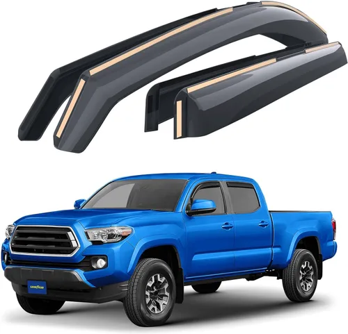 Miniatura 10 de Goodyear Deflectores de ventana inastillables en el canal para camiones Ford F-150 2009-2014 SuperCrew, protectores de lluvia, viseras de ventana