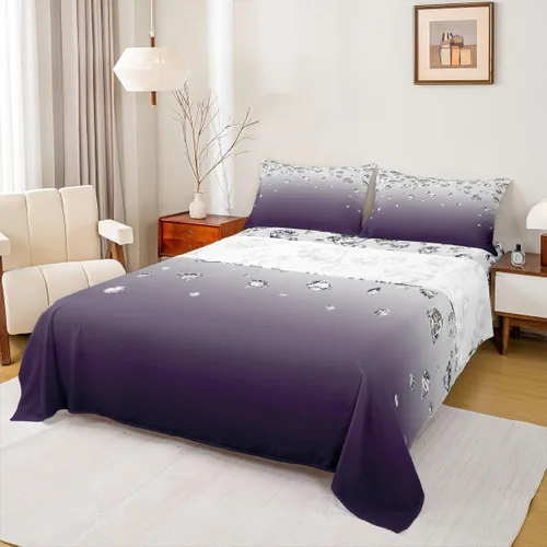 Miniatura 23 de Erosebridal Ropa de cama de 3 piezas de rosa roja, tamaño individual, sábana bajera y sábana encimera para mujeres y niñas, estampado de momentos