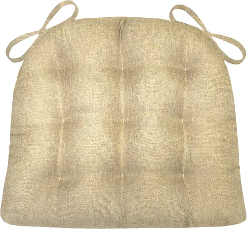 Miniatura 17 de Barnett Almohadilla para silla de comedor con lazos. Gamuza microfibra, microgamuza, reversible, relleno de espuma de látex, se puede lavar a Negro