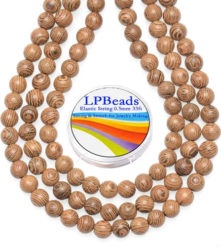 Miniatura 16 de LPBeads 100 piezas de cuentas sueltas de jade blanco natural pulido de 8 mm y redondo con cordón elástico para hacer joyas y pulseras Jade blanco