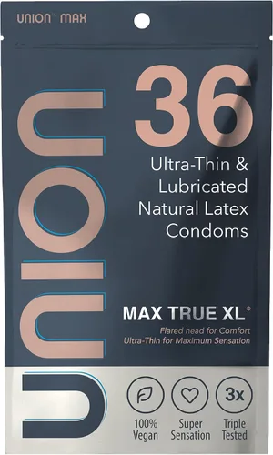 Miniatura 9 de UNION SNUG (49mm) 36 unidades, Látex natural, Ultradelgado, Lubricado, Varilla recta
