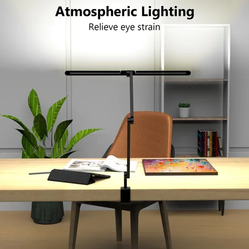 Miniatura 3 de Lámpara de escritorio de 3000 lúmenes ultra brillante para arquitecto con abrazadera, lámpara de escritorio LED alta de 36W para oficina en casa