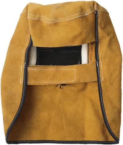 Miniatura 5 de Cómodo casco de soldadura de cuero, soldador de molienda de equipo protector de trabajo sombrero de soldadura llama resistente al calor anti-polvo