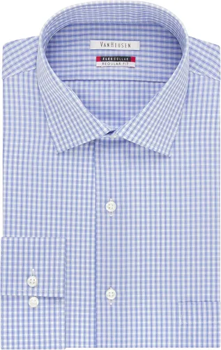 Miniatura 3 de Van Heusen Camisa de vestir a cuadros con cuello flexible de ajuste regular para hombre, exclusiva de Tienda