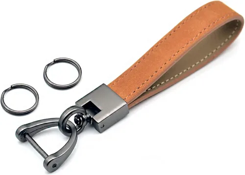 Miniatura 9 de MECHCOS Llaveros de cuero genuino para llaves de automóvil para hombres y mujeres con anillo en D, destornillador, llaveros y giro giratorio de 360