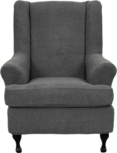 Miniatura 26 de Eco-Ancheng Funda para silla Wingback, 2 piezas, respaldo de ala, fundas de elastano para sillón con respaldo de ala, fundas para sillón con parte