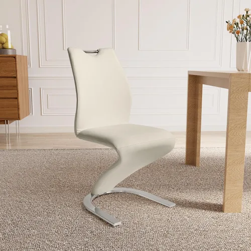 Miniatura 2 de HIPIHOM Juego de 2 sillas de comedor Sirena, sillas modernas de cocina y comedor sin brazos tapizadas en cuero PU con asiento de almohadón y patas