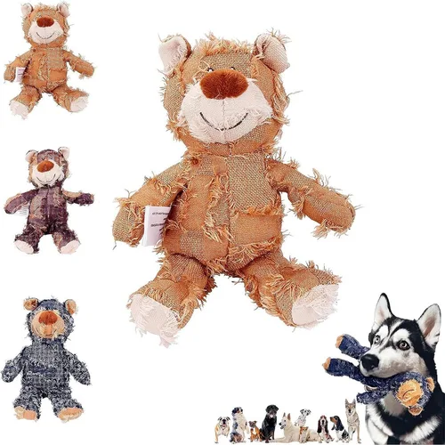 Nuevo oso indestructible y robusto 2023: juguete de peluche para perros, juguetes chirriantes indestructibles para perros, juguetes duraderos para