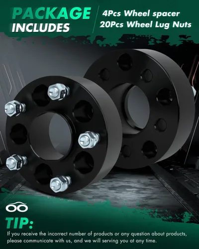 Miniatura 2 de SCITOO 4 adaptadores de rueda de 5 x 4.5 pulgadas, adaptadores espaciadores de rueda de 2 pulgadas con pernos de 1/2 pulgada para Dodge Nitro