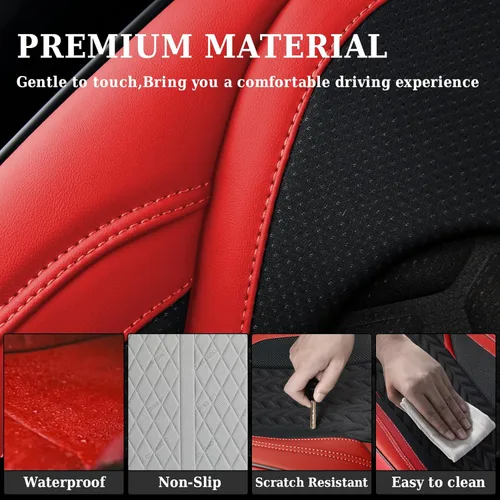 Miniatura 7 de Coverado Juego completo de fundas de asiento de automóvil de 5 asientos, fundas de asiento delantero y trasero para automóviles, cojín de asiento