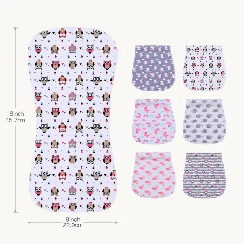 Miniatura 3 de Paquete de 6 paños de muselina para eructos de bebé, 100% algodón, extraabsorbentes y suaves, para bebés niños y niñas (Multi02)