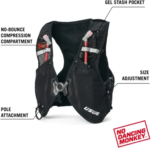 Miniatura 2 de USWE Pace - Mochila de hidratación para correr con 2 x 16.9 fl oz UltraFlask, mochila para hombre y mujer