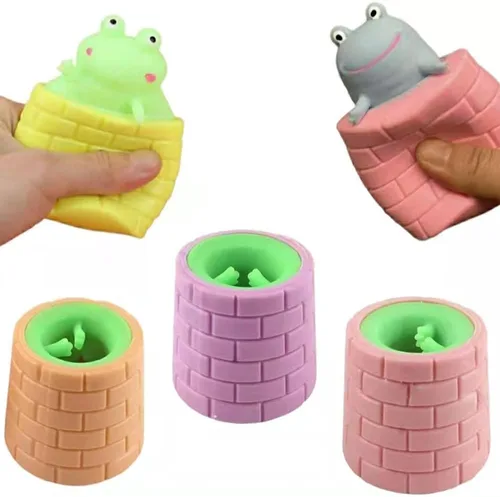 Juguetes para ansiedad, juguetes estrujables, juguete para aliviar el estrés y la ansiedad y la ansiedad con forma de rana, juguetes para apretar