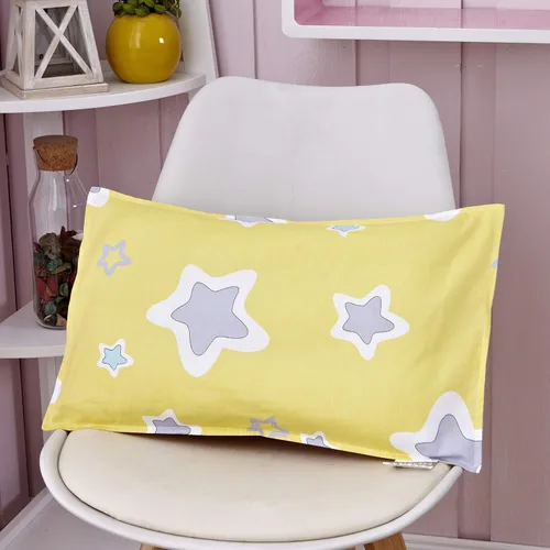 Miniatura 4 de MEJU Funda de edredón 100% algodón estrella amarillo, 43 x 59 pulgadas + funda de almohada de 13 x 19 pulgadas, juego de ropa de cama con cierre