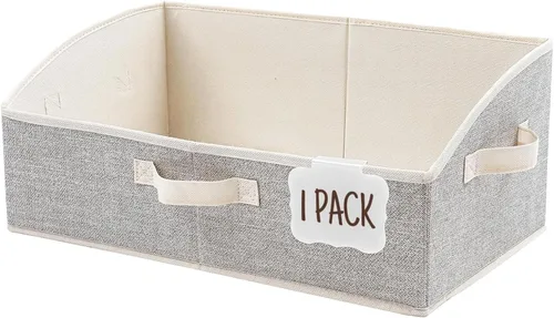 Miniatura 10 de Trapezoid Storage Bins with Label Clips,28L Large Closet Organizers and Storage,Foldable Fabric Bin with 3 Handles,Shelf Basket for
