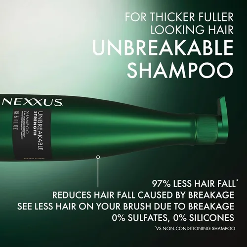 Miniatura 5 de Nexxus Unbreakable Care Champú Anti-Rotura Con Queratina, Colágeno, Biotina Para Cabello Fino Y Delgado, Champú Sin Sulfatos 13.5 onzas