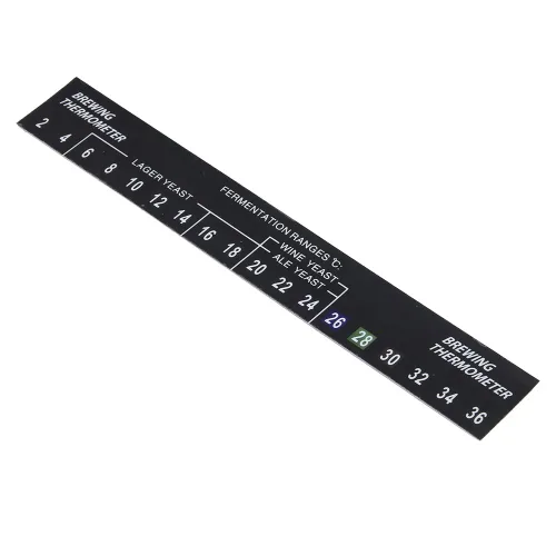 Miniatura 8 de Fdit Adhesivo para termómetro de elaboración, paquete de 5, LCD adhesivo, rango 2-36C, para bebidas alcohólicas de vino de cerveza casera, 0.8 x 5.9