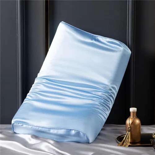 Miniatura 14 de Funda de almohada de seda para almohada de cuello de espuma viscoelástica, funda de almohada de seda de morera pura para almohada cervical de Beige