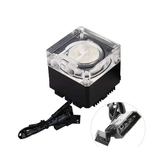 Miniatura 7 de Bomba de enfriador de agua de CPU, bomba para sistemas de refrigeración por agua de PC, soporte PWM -500L/H-G1/4 Agujero roscado