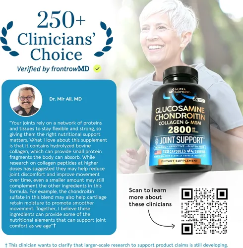 Miniatura 5 de Glucosamina condroitina MSM Colágeno HSA Suplemento de apoyo articular 2800 mg Fabricado en Estados Unidos Artículos de productos aprobados