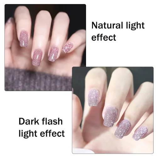 Miniatura 5 de VERONNI Explosion Diamond - Esmalte de uñas de gel reflectante brillante con purpurina brillante para remojar el gel de uñas UV, gel de diamante 03