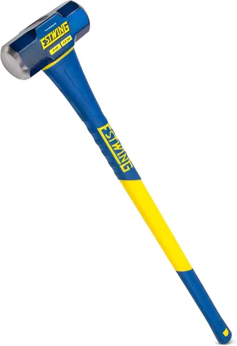 Miniatura 16 de Estwing Martillo de trineo de cara dura de 4 libras, mango indestructible de 12 pulgadas, cabeza de acero bloqueada, agarre de goma vulcanizada
