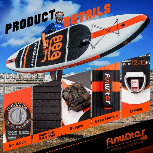 Miniatura 7 de FunWater Tabla de remo inflable ultraligera con accesorios de SUP para adultos y jóvenes de todos los niveles de habilidad
