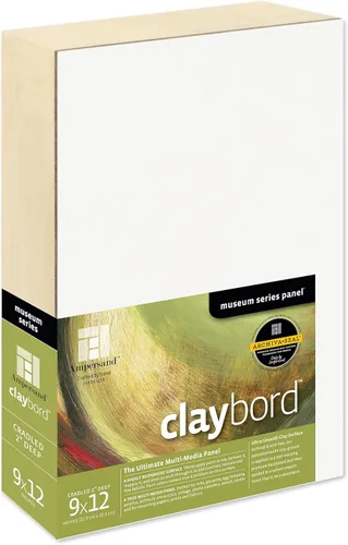Miniatura 44 de Ampersand Art Supply Panel de pintura de madera: Serie Museo Claybord, 10 "x 10", 2" Perfil con acunado Perfil con cuna de 2