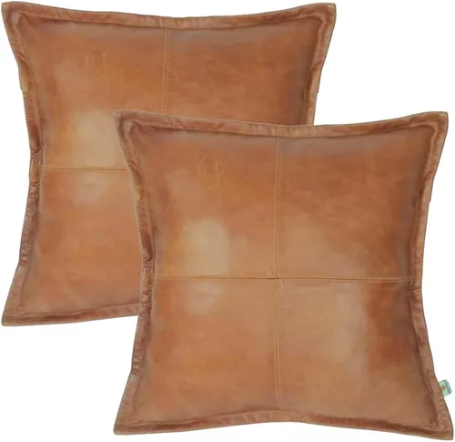 Miniatura 34 de LL LEATHER LOVERS Funda de almohada de piel de cordero - Funda de cojín para sofá, fundas decorativas para sala de estar y dormitorio, 20 x 20 Negro