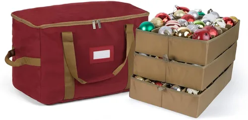Miniatura 64 de Covermates Keepsakes Bolsa de almacenamiento ajustable para adornos, poliéster resistente, separadores acolchados y bandejas FlexGrid, organizador