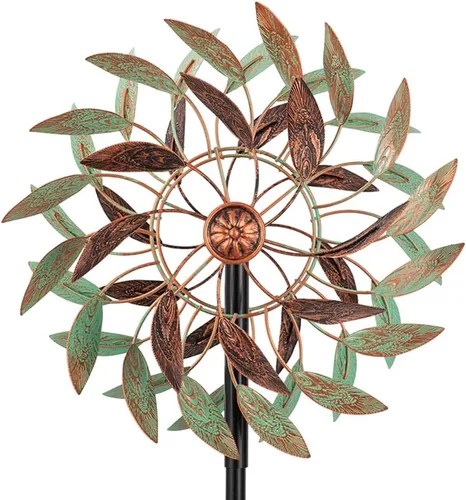 Miniatura 20 de VEWOGARDEN - Molinillo de viento grande de 20" de diámetro, escultura de viento giratoria de metal para exteriores - Arte de jardín, captadores