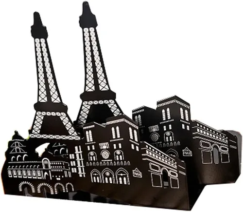 Miniatura 11 de Famoso monumento de Europa y América, sujetalibros decorativos de metal de hierro, organizador de libros para biblioteca, escuela, oficina, hogar