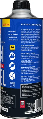Miniatura 9 de VP Racing Fuels 6235 SEF 50:1 Combustible para motor pequeño de 2 ciclos premezclado, cuarto de galón (paquete de 3)