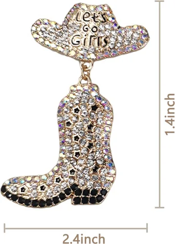 Miniatura 4 de KIDZVEFUN Regalos de despedida de soltera, aretes de vaca para niñas, botas vaqueras con cuentas para decoración de fiesta de discoteca, suministros