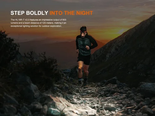 Miniatura 3 de Fenix HL18R-T V2 USB recargable 800 lúmenes LED para corrertrail running faro con cable de carga USB EdisonBright