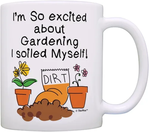 Miniatura 13 de Master Gardener Gifts You're Never Too Old to Play in Dirt - Regalos de jardinería para mujeres, taza de café de 11 onzas, taza de té, color blanco