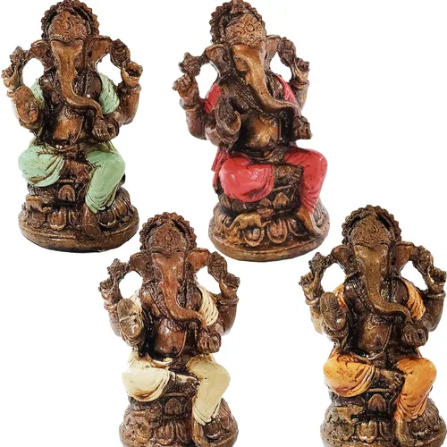 Miniatura 12 de Ganesha - Cabeza de elefante y cuerpo humano que elimina obstáculos del camino de uno, decoración de dormitorio, oficina en casa, estatua Rojo