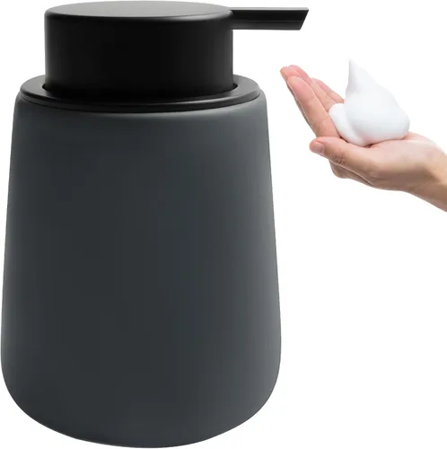 Miniatura 19 de Dispensador de jabón de cerámica con bomba fácil de prensar, dispensador de líquido de loción de manos para champú, baño, cocina, 12 onzas