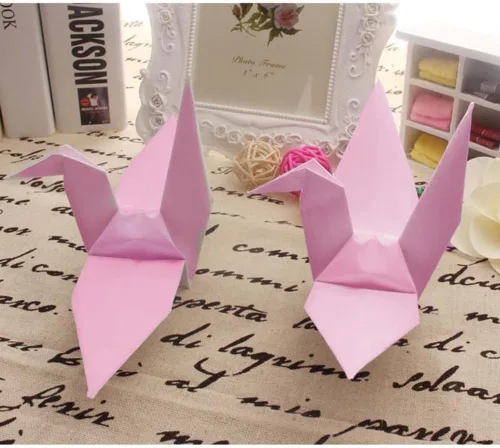 Miniatura 5 de Guirnalda colgante de grúa de papel (3 cuerdas x 5.2 pies), serpentinas de pájaros de origami para despedida de soltera, baby shower, suministros