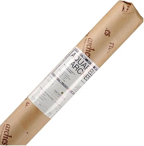 Arches Rollo de papel de acuarela de 51 pulgadas x 10 yardas, papel blanco natural 100% algodón, rollo de papel de acuarela de prensa en caliente de
