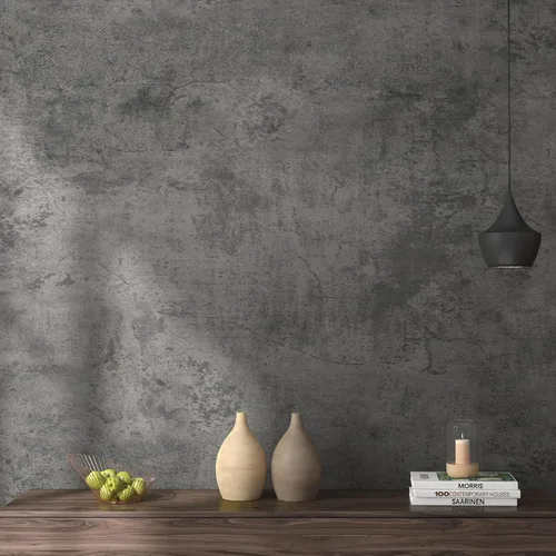 JSEVEM Papel tapiz de hormigón gris azul extra grueso de 24"×197" impermeable despegar y pegar, papel de contacto de hormigón gris vinilo mate con