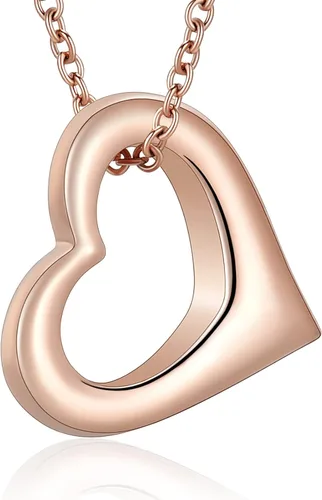 Miniatura 75 de constantlife Joyería de cremación para cenizas – Colgante de corazón conmemorativo collar de urna conmemorativa soporte para cenizas de acero