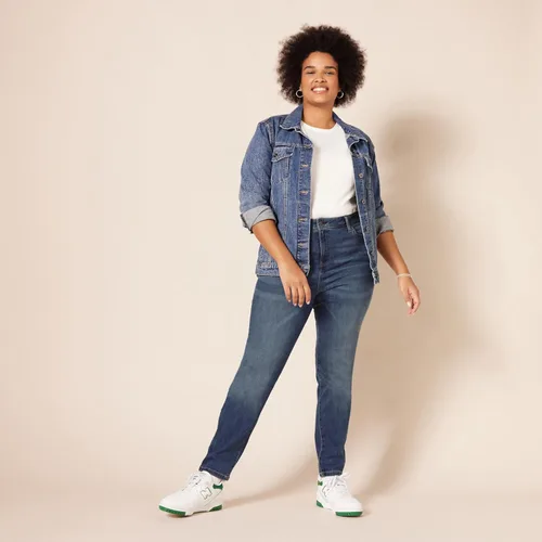 Miniatura 8 de Tienda Essentials Jeans ajustados de talle alto para mujer